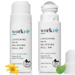 Workvie Lidocaine Roll On Pain Relief Cream 2pk Maximum Strength - Arnica, Menthol, Aloe Vera - Soothing Relief for Muscles and Joints - Sensitive Skin Friendly