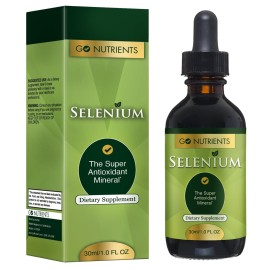 Go Nutrients Selenium Liquid Drops - 200mcg Selenomethionine for Men & Women - Pure Thyroid Support Supplement - High Absorption Tincture - for Immune & Antioxidant Health, & Energy Support, 1 oz