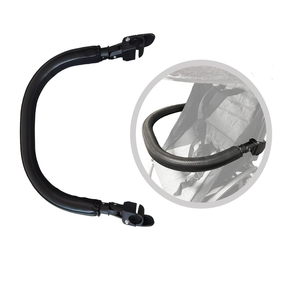 Baby Stroller Bumper Bar,Armrest, Handle, Crossbar Accessories for BBZ YoYo and Yoyo+,Black PU Leather