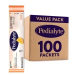 Pedialyte Electrolyte Powder Packets, Orange, Hydration Drink, 100 Single-Serving Powder Packets