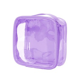 EzPacking Clear TSA Approved 3-1-1 Travel Toiletry Bag for Carry On/Quart Size Transparent Liquids Pouch for Airport Security/Reusable See Through Vinyl & PVC Plastic Organizer Men Women (Lilac)