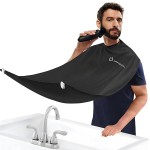 DOEPSILON Beard Bib Beard Apron, Hair-Resistant Beard Bib Hair Catcher, Gifts for Men, Stocking Stuffers, Christmas Gifts Anniversary Birthday Gifts for Him, Shaving Accessories for Men - Black