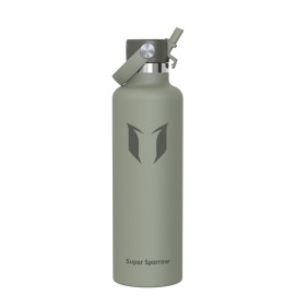 Super Sparrow Insulated Water Bottle - 34 Oz - Standard Mouth FlipFlow Flask - BPA Free, Leak Proof Drink Bottle- Ergonomic Straw Water Bottles for Work, Gym, Travel, Sports