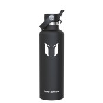 Super Sparrow Insulated Water Bottle - 34 Oz - Standard Mouth FlipFlow Flask - BPA Free, Leak Proof Drink Bottle- Ergonomic Straw Water Bottles for Work, Gym, Travel, Sports