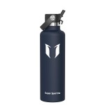 Super Sparrow Insulated Water Bottle - 34 Oz - Standard Mouth FlipFlow Flask - BPA Free, Leak Proof Drink Bottle- Ergonomic Straw Water Bottles for Work, Gym, Travel, Sports