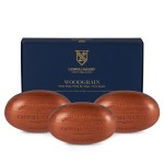 Caswell-Massey Triple Milled Heritage Woodgrain Sandalwood Three-Soap Set, Scented & Moisturizing Bath Soap, Made In The USA, 3 Count (Pack of 1)