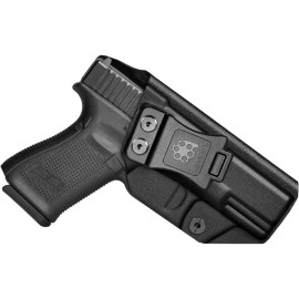 Glock19 19X 44 45 23 32 Holster IWB OWB Kydex Holster Custom Fit: Glock 19 19X 44 45 23 32 (Gen 1-5) Pistol - Inside Waistband Concealed Carry - Adj. Cant & \'Posi-Click\' Retention - No Wear No Jitter