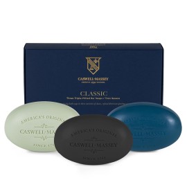 Caswell-Massey Mens Bar Soap Gift Set - Newport, Oaire & Greenbriar - Moisturizing Triple-Milled Body Wash Bars for All Skin Types, Plant-Based & Essential Oils Formula, Made in USA, 3 x 5.8 oz