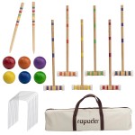 ropoda Six-Player Croquet Set with Wooden Mallets, Colored Balls, Sturdy Carrying Bag for Adults &Kids, Perfect for Lawn,Backyard,Park and More