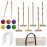 ropoda Six-Player Croquet Set with Wooden Mallets, Colored Balls, Sturdy Carrying Bag for Adults &Kids, Perfect for Lawn,Backyard,Park and More