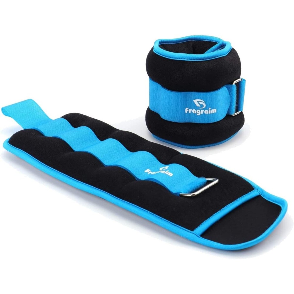 Ankle Weights for Women, Men and Kids - 4 LBS x 2 Strength Training Wrist/Leg/Arm Weight with Adjustable Strap for Jogging, Gymnastics, Aerobics, Physical Therapy (Sky Blue)