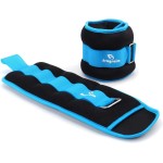 Ankle Weights for Women, Men and Kids - 4 LBS x 2 Strength Training Wrist/Leg/Arm Weight with Adjustable Strap for Jogging, Gymnastics, Aerobics, Physical Therapy (Sky Blue)