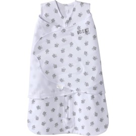HALO 100% Cotton Sleepsack Swaddle, 3-Way Adjustable Wearable Blanket, TOG 1.5, Lamb Scribble White, Newborn, 0-3 Months