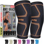 Knee Brace for Meniscus Tear 2 Pack, Knee Compression Sleeve for Men and Women, Knee Support for Arthritis, Swelling, Inflammation, ACL, Pain Relief, Running, Workout, Sports and Recovery Orange XL