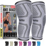 Knee Brace for Meniscus Tear 2 Pack, Knee Compression Sleeve for Men and Women, Knee Support for Arthritis, Swelling, Inflammation, ACL, Pain Relief, Running, Workout, Sports and Recovery Grey XL