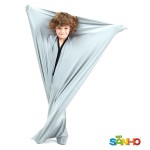 SANHO Dynamic Movement Sensory Sock Body Sock,Medium,6-9 Years Old, 47\'\'HX27\'\'W, Good for Height:41-51,Silver
