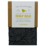 The Yellow Bird Natural Charcoal Soap Bar for Face, Body, Acne, Oily, and Sensitive Skin. (2 Bars)