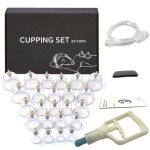 AIKOTOO Cupping Therapy Set, 24 Massage Cups Cupping Set with Pump Vacuum Suction Cups for Body Cellulite Massage Back Pain Relief, Chinese Acupoint Physical Hijama