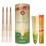 Raw Cones King Size Classic: 100 Pack - Patented Slow Burning Cones Rolling Papers & Tips - All Natural Raw Paper