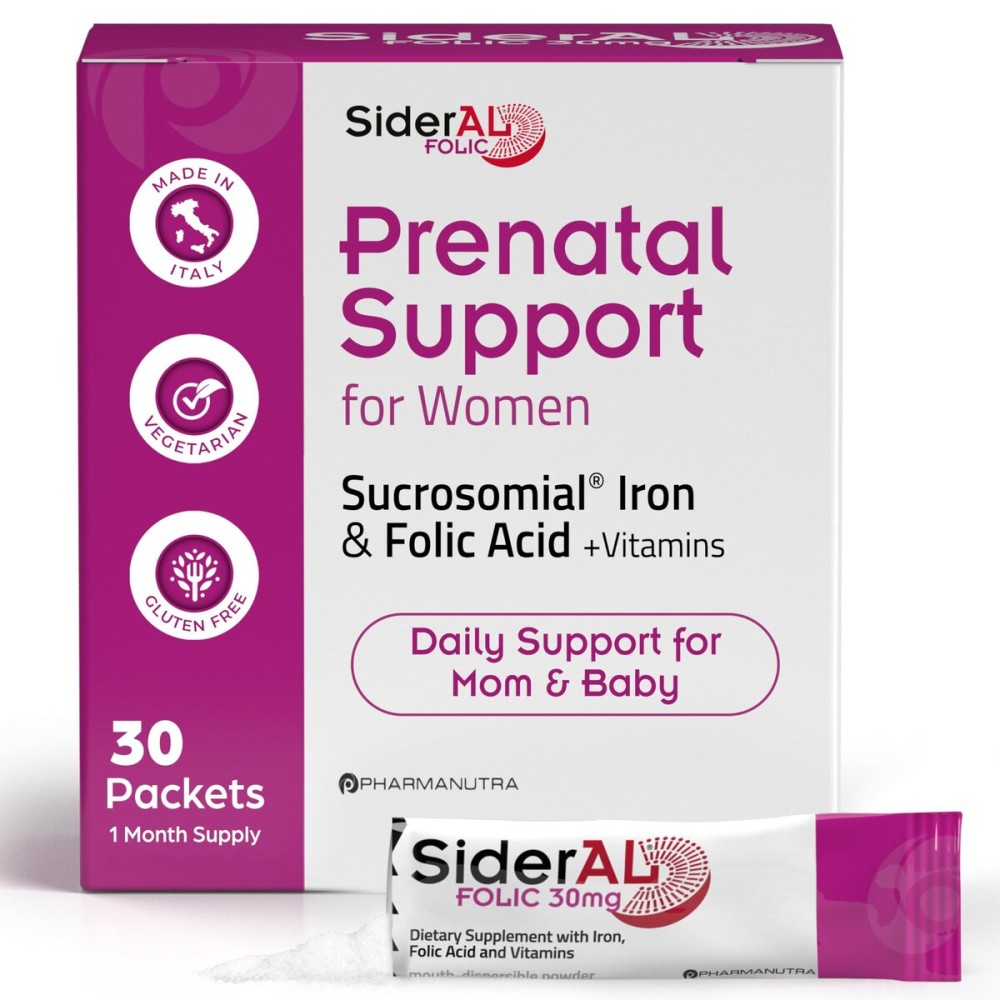 SiderAL Prenatal Vitamins for Women | Clinically Proven Iron Supplement for Women with Folic Acid, Vitamin C, D, B6, & B12 | Trusted Multivitamin for Pregnancy & Energy Support | 30 Powder Sticks