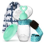 Bumblebee Manual Breast Pump with Breastfeeding Milk Saver Stopper& Lid in Gift Box Food Grade Silicone BPA PVC and Phthalate Free 3.04oz/90ml