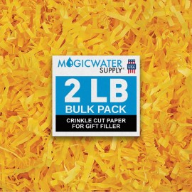 MagicWater Crinkle Cut Paper for Gift Baskets - 2LB - Yellow - Perfect for Shredded Paper Filler, Basket Filler, Gift Boxes, Bridesmaid Gifts, Christmas Stuffers & More - Ideal for All Occasions