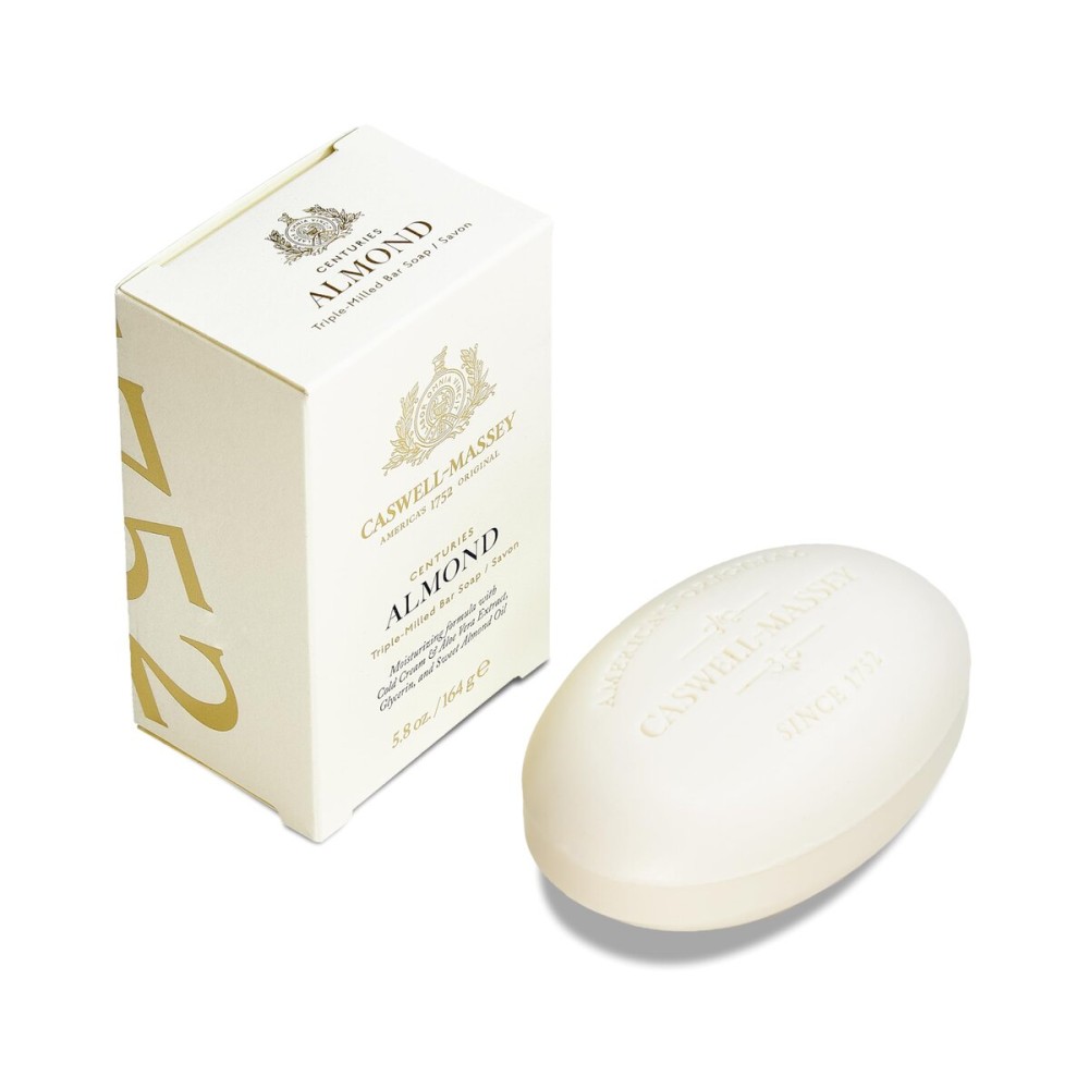 Caswell-Massey Almond Natural Bar Soap for Men & Women, Moisturizing Body Soap Bar for All Skin Types, Made with Essential Oils & Plant-Based Formula for Soft Skin, Made in USA, 5.8 oz