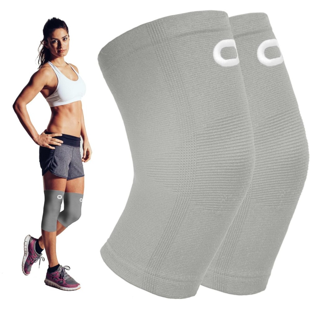 Crucial Compression Knee Sleeve (1 Pair) - Best Knee Braces for Knee Pain for Men & Women - Non-Slip Knee Support for Running, Weightlifting, Basketball, Gym, Workout, Sports