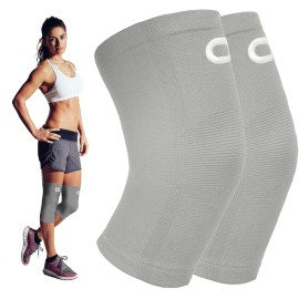 Crucial Compression Knee Sleeve (1 Pair) - Best Knee Braces for Knee Pain for Men & Women - Non-Slip Knee Support for Running, Weightlifting, Basketball, Gym, Workout, Sports
