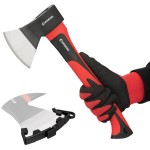 INTERTOOL Hatchet for Chopping Wood and kindling - Small Hand Axe for Camping Firewood - 15 Survival Ax - with Shock-Absorbing Fiberglass Anti-Slip Handle HT-0261