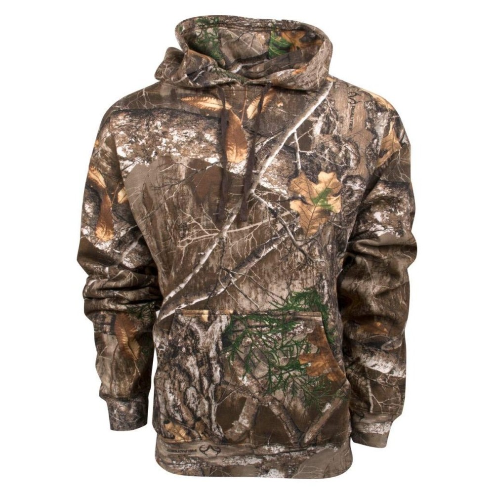 King\'s Camo KCB115 Men\'s Classic Hunting Cotton/Poly Blend Camo Pullover Hoodie, Realtree Edge, 4X-Large