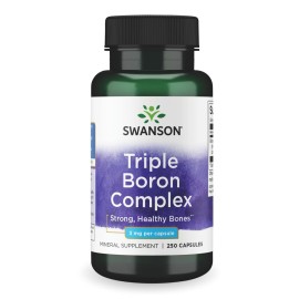 Swanson Triple Boron Complex - Bone Health and Joint Support Mineral Supplement - Citrate, Aspartate, Glycinate (250 Capsules)