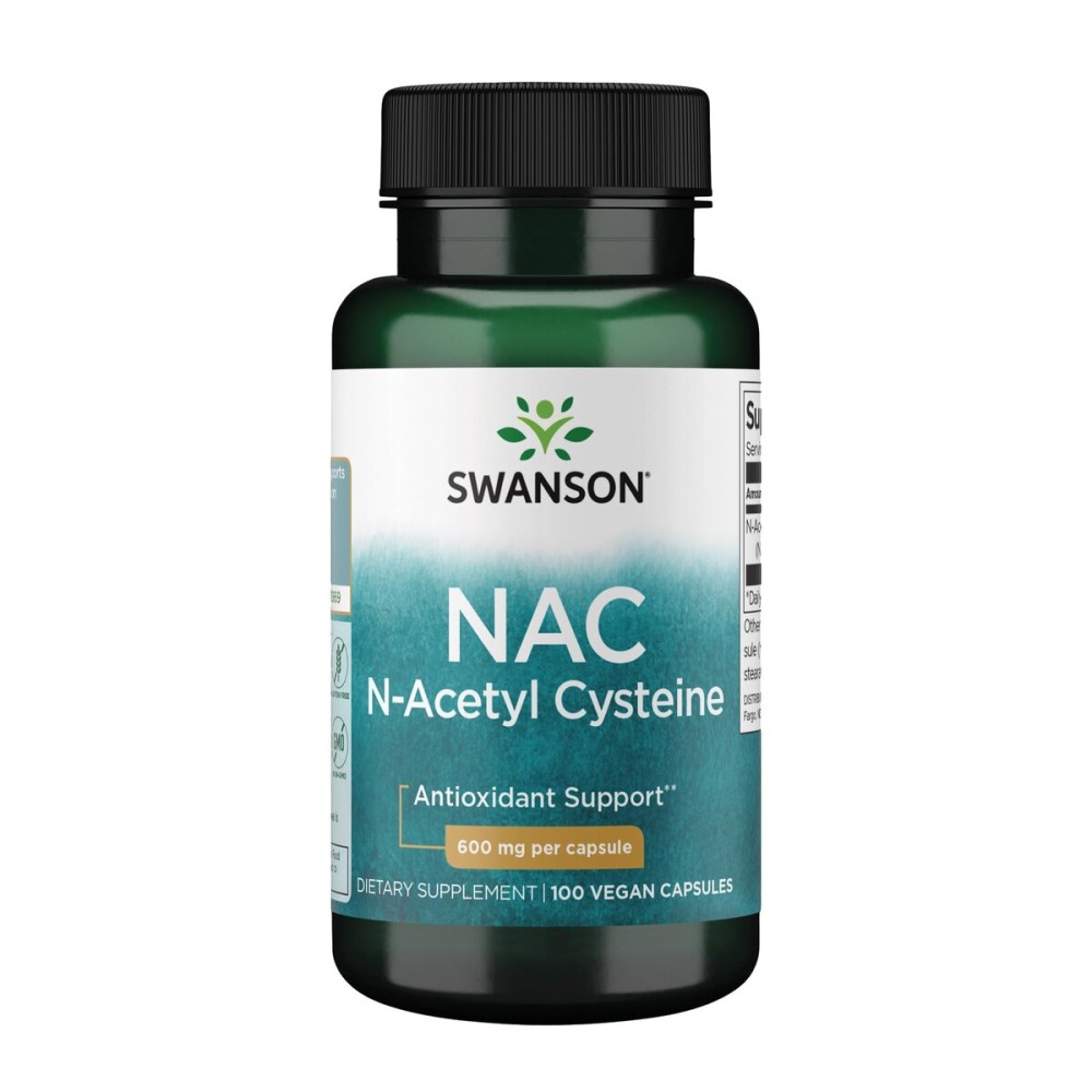 Swanson NAC N-Acetyl Cysteine Antioxidant Liver Support & Amino Acids Supplement 600 mg 100 Capsules