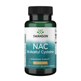 Swanson NAC N-Acetyl Cysteine Antioxidant Liver Support & Amino Acids Supplement 600 mg 100 Capsules