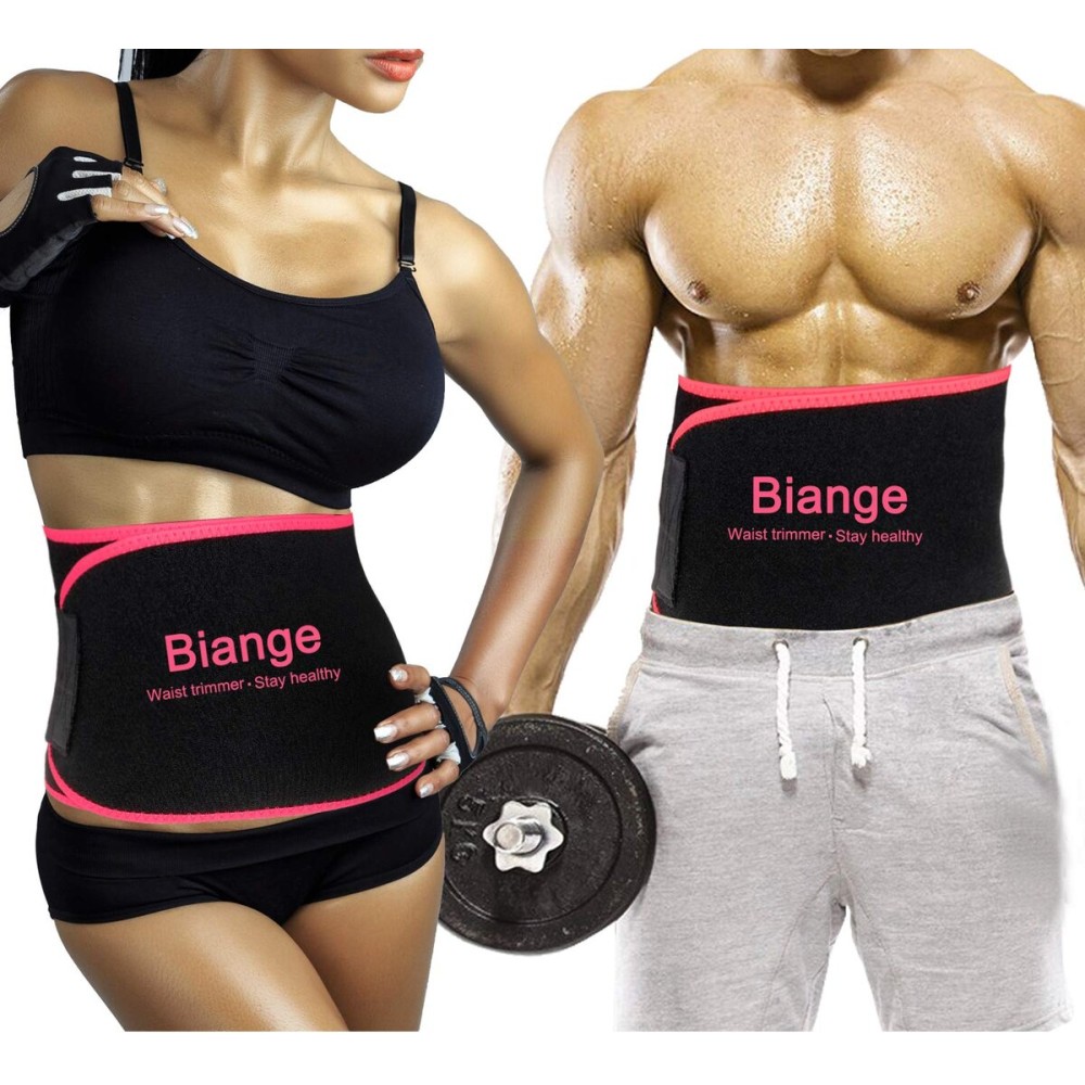 Biange Waist Trainer for Women Men Sweat Belt Waist Trimmer Belly Band Stomach Wraps