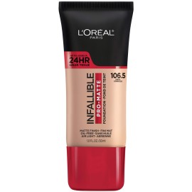 L\'Oreal Paris Makeup Infallible Pro-Matte Liquid Longwear Foundation, Shell 106.5, 1 fl; oz.