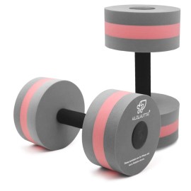 KLOLKUTTA Aquatic Dumbells, 2PCS Water Aerobic Exercise Foam Dumbbell Pool Resistance,Water Aqua Fitness Barbells Hand Bar Exercises Equipment for Weight Loss Grey