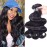 Amella Hair Grade 8A 3 Bundles of Brazilian Body Wave Hair Bundles Weave Human Remy Virgin Hair (14 16 18) Natural Black Color 285g total