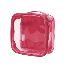 EzPacking Clear TSA Approved 3-1-1 Travel Toiletry Bag for Carry On/Quart Size Transparent Liquids Pouch for Airport Security/Reusable See Through Vinyl & PVC Plastic Organizer Men Women (Burgundy)