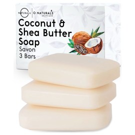 O NATURALS 3-Pack Organic Soap Bar 4oz each Set - 100% Vegan Cold Process Body Wash Scented Premium Essential Handmade Soap - Natural Soaps for Men Women, Face, Body - Coconut and Shea Butter