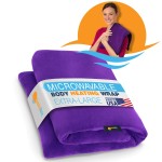 SunnyBay Extra Large Microwave Heating Pad, Microwavable Heavy Weighted Full Body Moist Cold Pack and Washable Fleece Cover, 10x24 Inches, 2.8 lbs, Made in USA, Purple