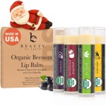 USDA Organic Lip Balm - USA Made with Natural Ingredients, Stocking Stuffers for Women & Men, 4 Pack Multi Flavor Lips Moisturizer, Beauty & Small Birthday Gifts, Chapstick Care for Dry Lips
