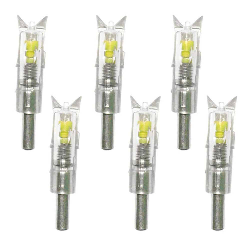 Lzwow 6PCS Lighted Nocks for Crossbow with .300/7.62mm Inside Diameter Led Nocks Arrow nocks for Archery Hunting