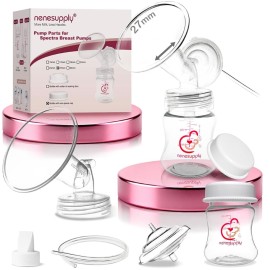 Nenesupply Pump Parts Compatible with Spectra S2 S1 9 Plus Breast Pump to Replace Spectra Pump Parts S2 Accessories Flange 27mm Duckbill Valve Tubing Pumping Bottles Backflow Protector