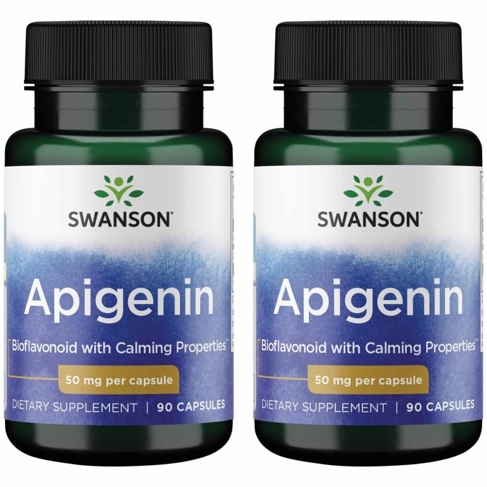 Swanson Apigenin-Bioflavonoid Supplement Natural Prostate Support-Metabolism & Nerve Health Support-Can Support Sleep & Relaxation 90 Caps, 50mg Each 2 Pack