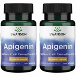 Swanson Apigenin-Bioflavonoid Supplement Natural Prostate Support-Metabolism & Nerve Health Support-Can Support Sleep & Relaxation 90 Caps, 50mg Each 2 Pack