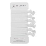 Cyndibands Elastic Hair Ties - White - Gentle Hold Ribbon Ponytail Holders, 6 Count