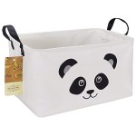 HUNRUNG Rectangle Storage Basket Cute Canvas Organizer Bin for Pet/Children Toys, Books, Clothes Perfect for Rooms/Playroom(Rectangle Panda)