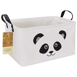 HUNRUNG Rectangle Storage Basket Cute Canvas Organizer Bin for Pet/Children Toys, Books, Clothes Perfect for Rooms/Playroom(Rectangle Panda)