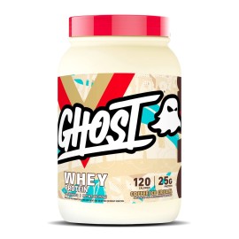 GHOST Whey Protein Powder, Coffee Ice Cream - 2LB, 25G of Protein - Whey Protein Blend - Post Workout Fitness & Nutrition Shakes, Smoothies, Baking & Cooking - Soy & Gluten-Free